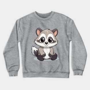 Cartoon Cute Kawaii Adorable Raccoon Crewneck Sweatshirt